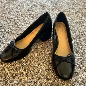 LC Lauren Conrad Black Flats with Bow Detail